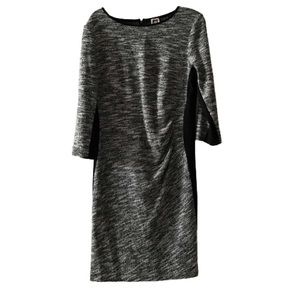 Ann Klein Black & White Long Sleeved Career Dress. Size 12.